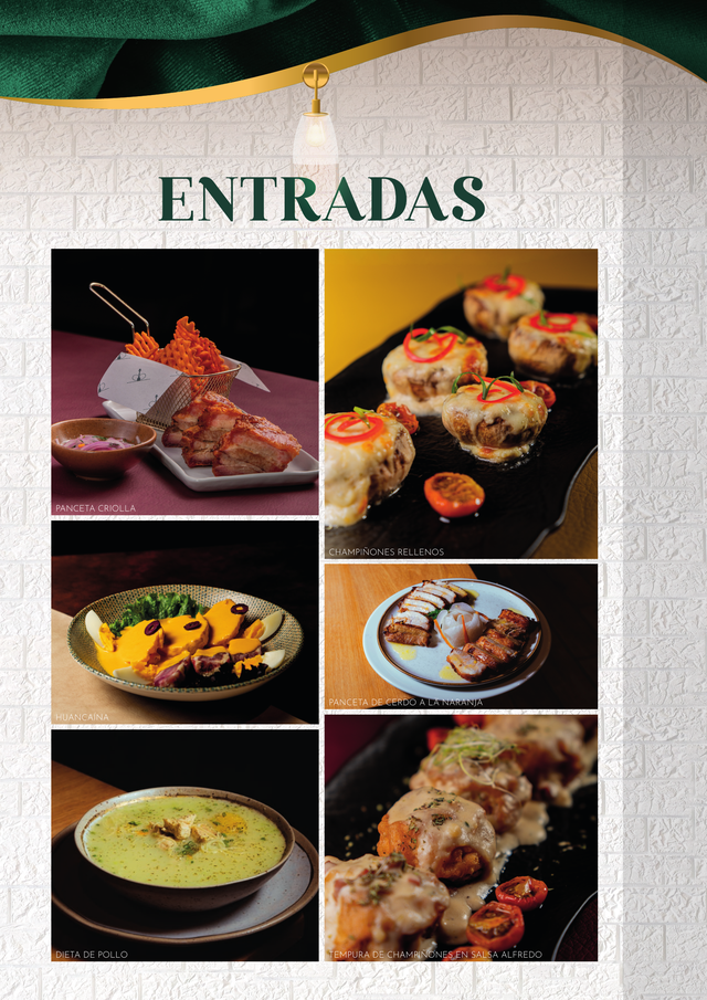 Entradas · página 6: diseño, fotografías y precios de la carta original