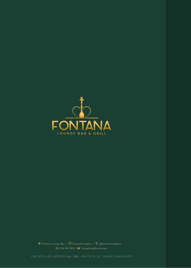 Fontana Lounge Bar & Grill · página 20: diseño, fotografías y precios de la carta original